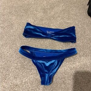 Frankie's Bikinis Shimmering Blue Bikini Set